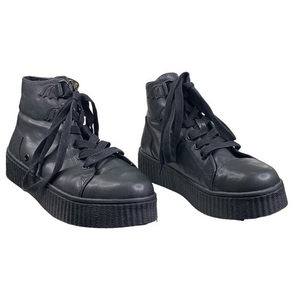 StrangeCvlt Women’s Black Kreeper Lace Up Chelsea 
Boot Size US 10 - Picture 5 of 10